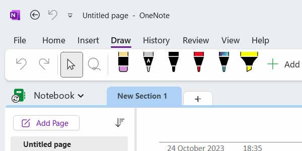 The Pen Option In Onenote