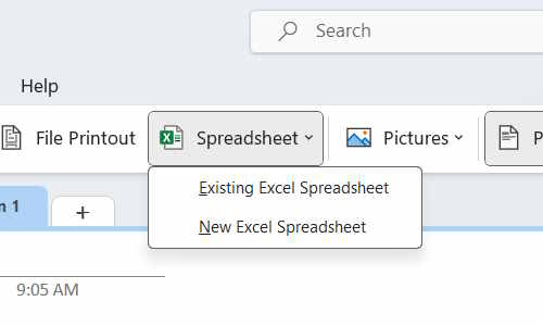 The Spreadsheet Option In Onenote