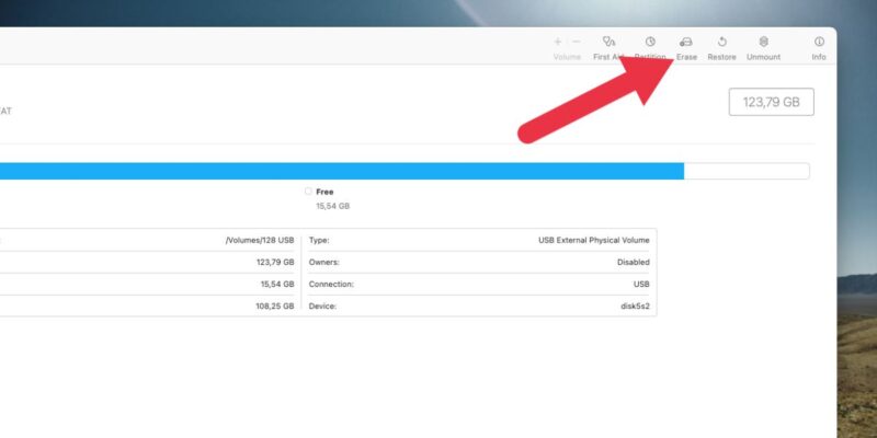 Usb Format Mac, Click the Erase Button