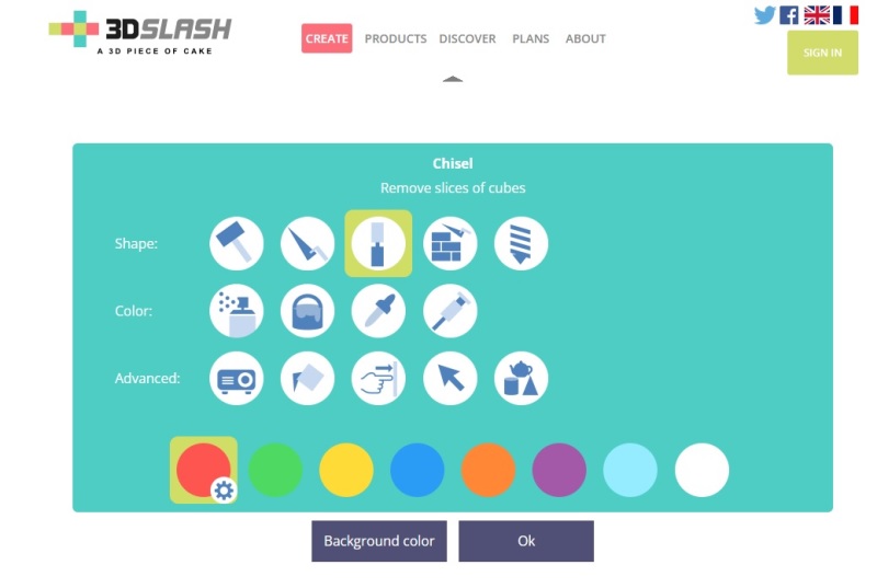 Selecting tools to use in 3D Slash.