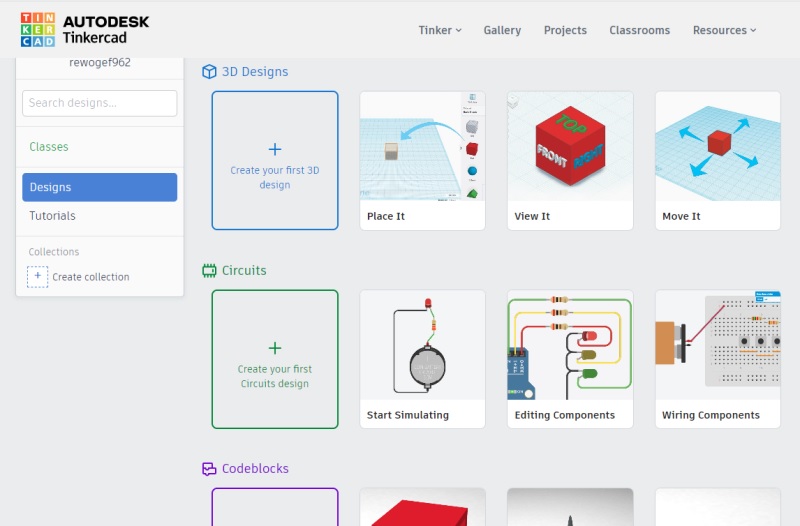 Sample projects to create in Tinkercad.