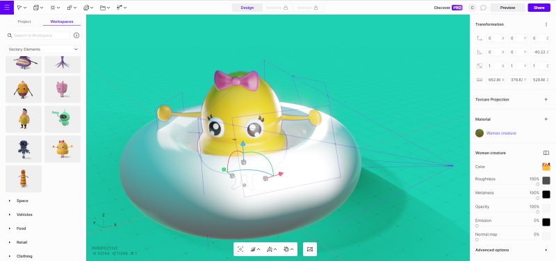 Using 3D characters in Vectary.
