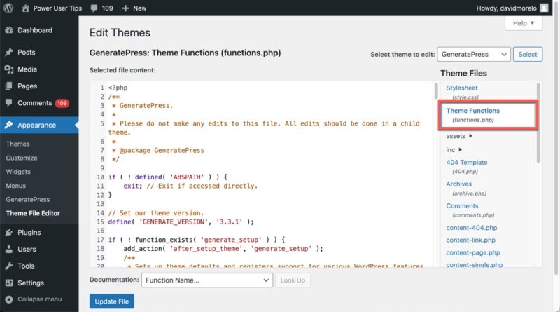 Wordpress File Editor Functions File