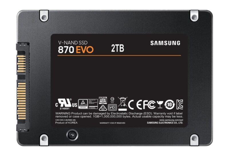 Samsung 870 EVO SATA SSD back side