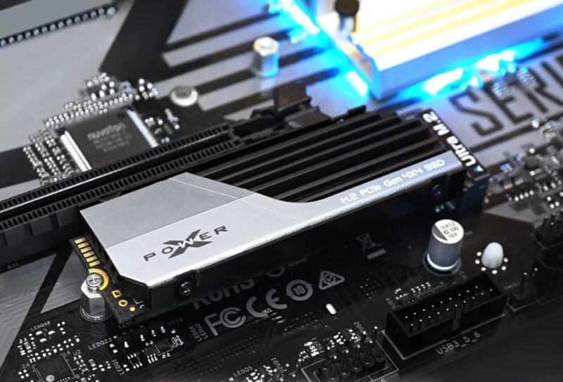 Silicon Power XS70 SSD on a motherboard