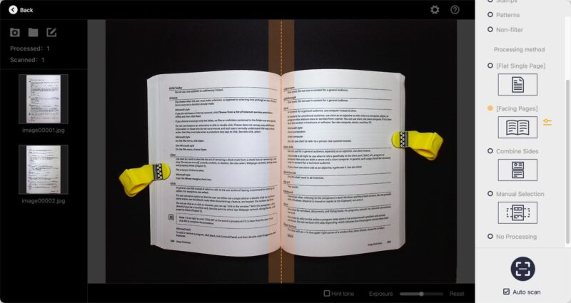 Czur Scanner Scanning Screen