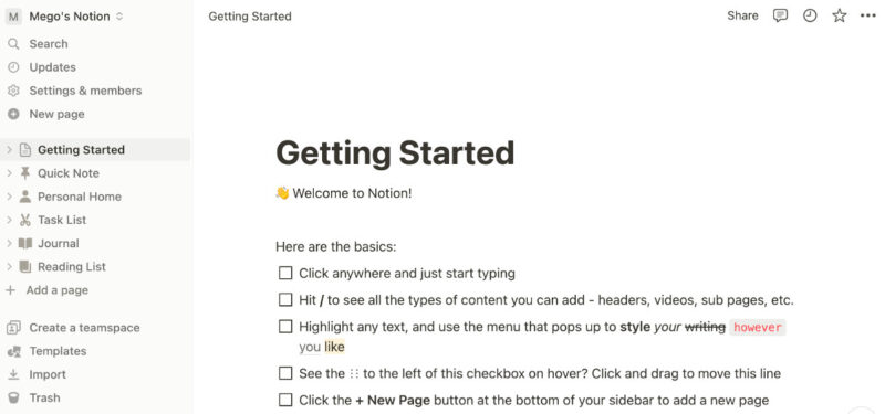 Evernote alternative Notion