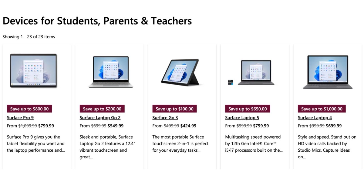 Microsoft Student Discounts Device Deals