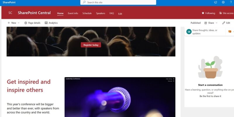 An example of a SharePoint-based Intranet portal