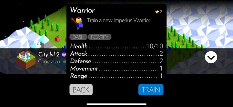 The Battle Of Polytopia Train a New Warrior