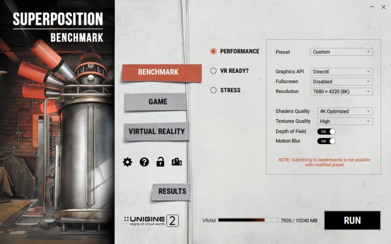 Unigine Superposition GPU benchmark