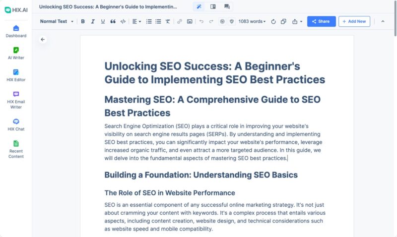HIX Articlegpt Seo Best Practices