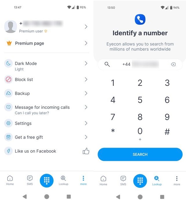 Eyecon app interface overview.