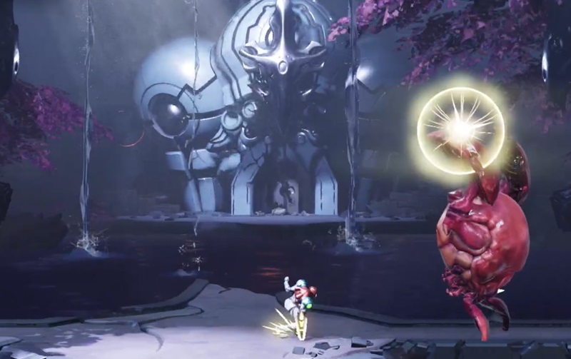 Metroid Dread gameplay on Nintendo Switch.