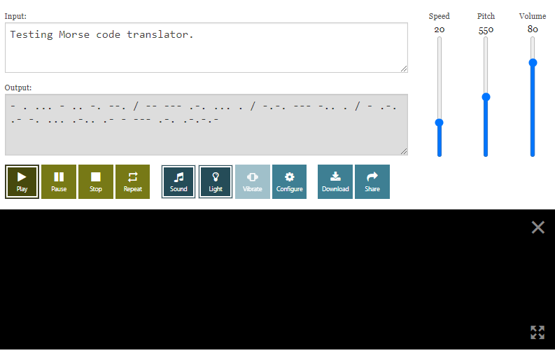 Using Morse Code World's translator tool.