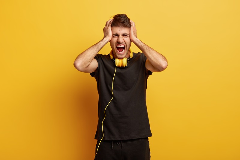 Man frustrated after music session gone bad.