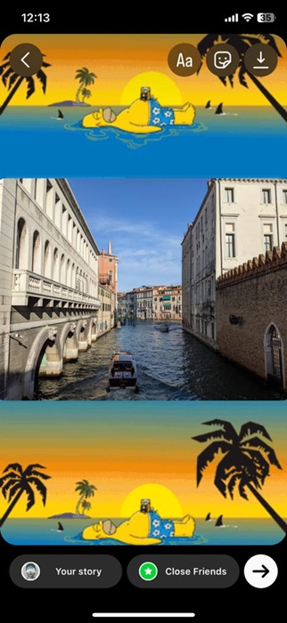 Instagram Story with a GIF as background.