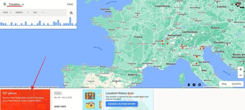 Google Maps Location History Places
