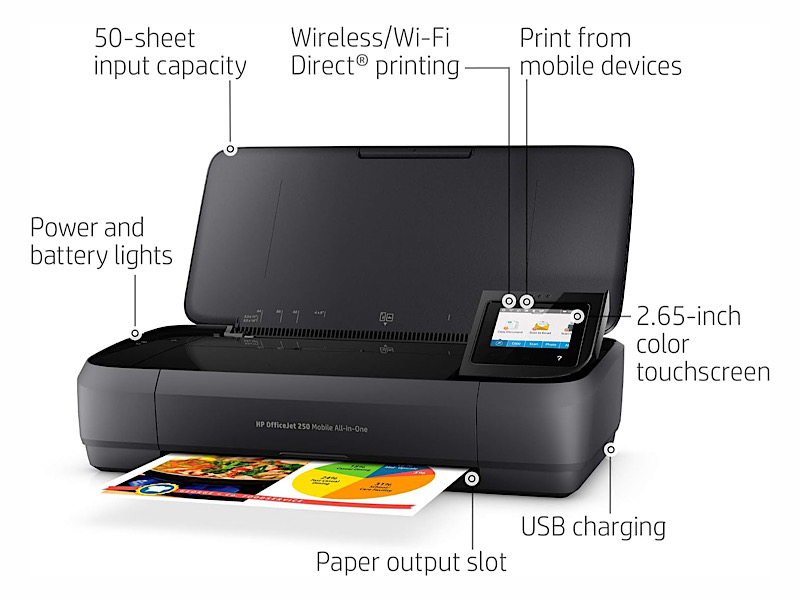 Hp Officejet 250 Portable Printer Specs