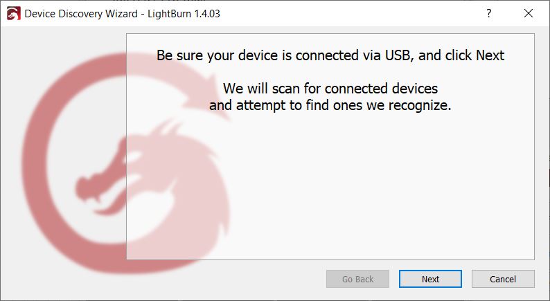 LightBurn New Device Menu Walkthrough