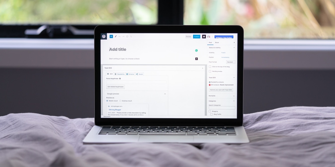 Laptop With Wordpress Open