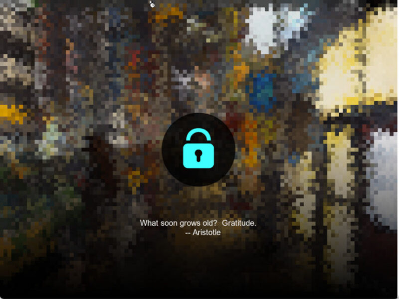 A screenshot of the default LXDE lock screen.