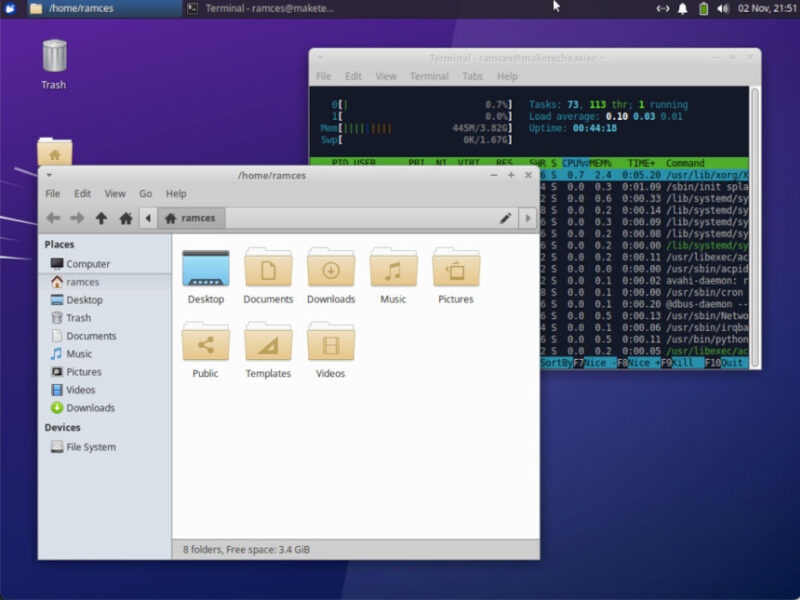 A screenshot of XFCE showing consistent design language.