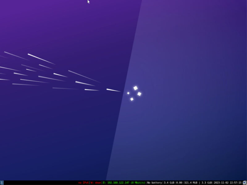 A screenshot showing i3 in XFCE with a missing panel bar.