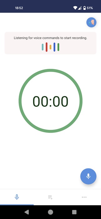 Background Voice Recorder app interface overview.