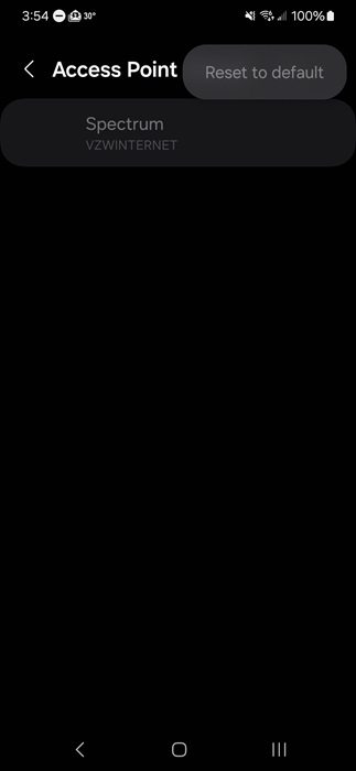 Resetting APN to default to fix mobile data not working on Android.