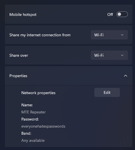 Click on Mobile hotspot in your sidebar