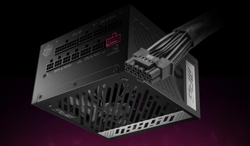 MSI MPG A850G power supply connectors