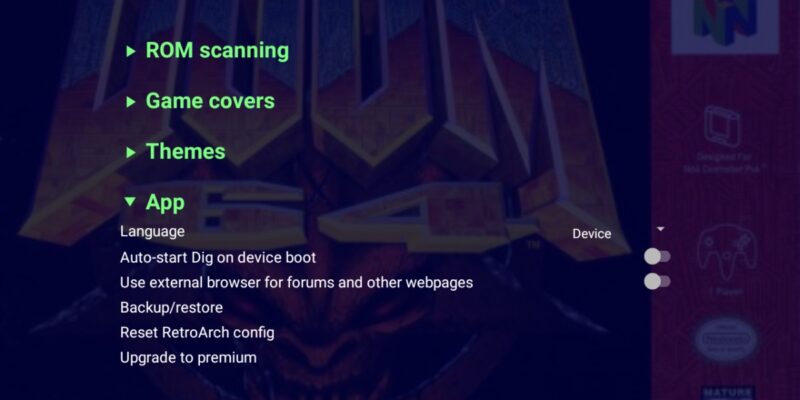 Dig Emulator Frontend Auto Start Menu