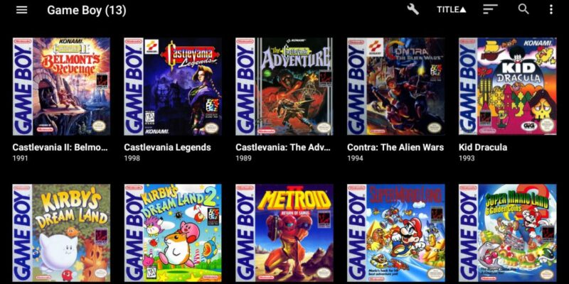 Dig Emulator Frontend Gameboy Menu