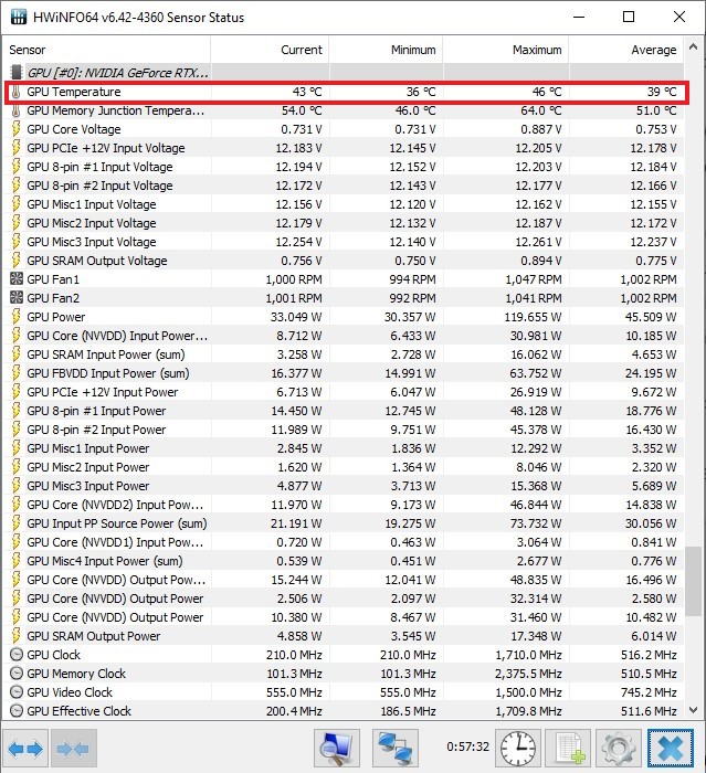 HWiNFO screenshot Windows