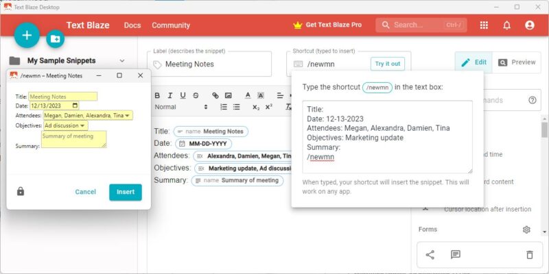 Text Blaze Templates