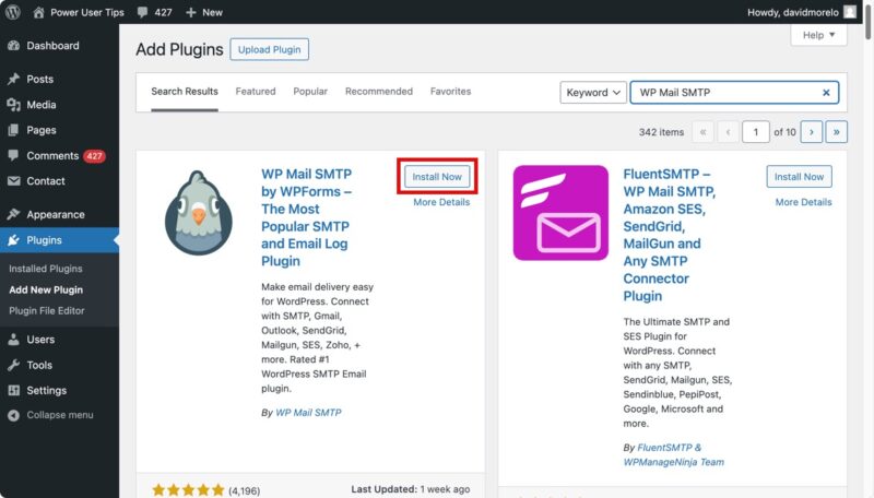 Wp Mail Smtp Plugin Install Button Highlighted