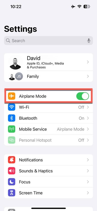Airplane Mode Ios Settings