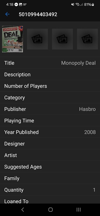 Adding Monopoly to iCollect