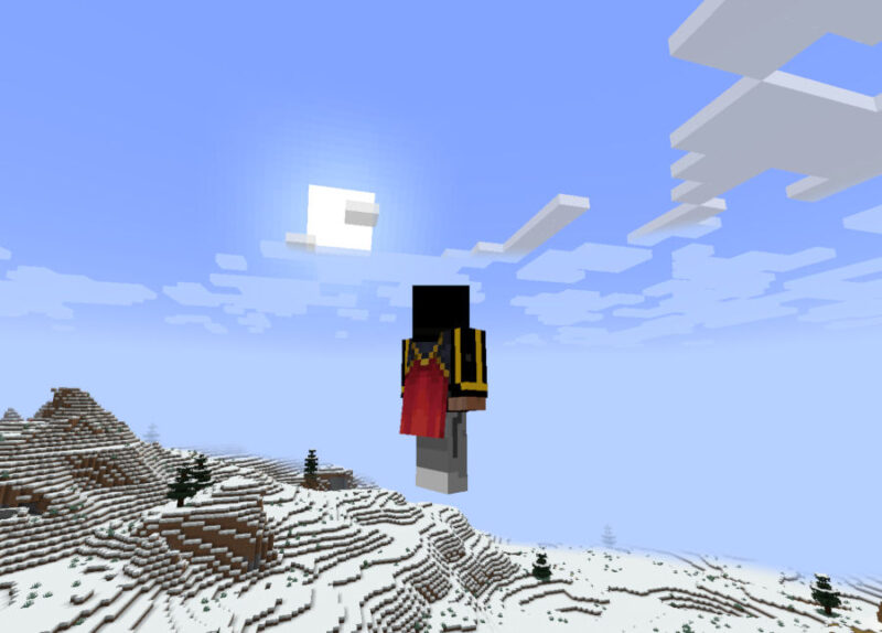Minecraft player with the Migrator cape.