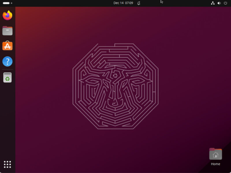 A screenshot showing the default Gnome desktop.