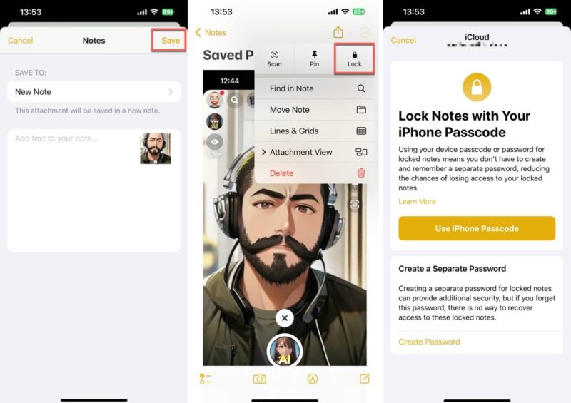 Locking A Photo Note In The Notes App