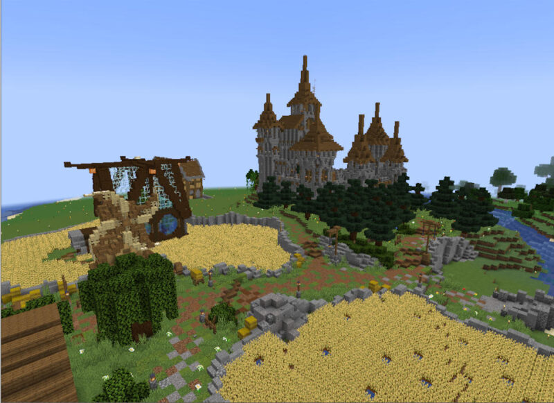 castle field in Minecraft.