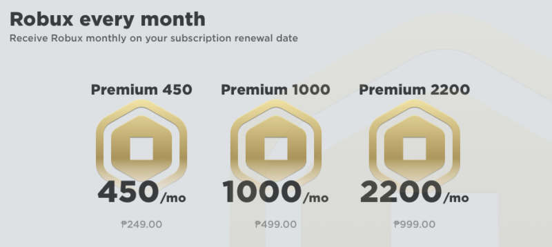 Robux Premium subscription.