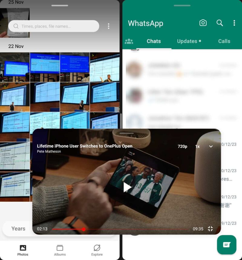 Oneplus Open Multitasking