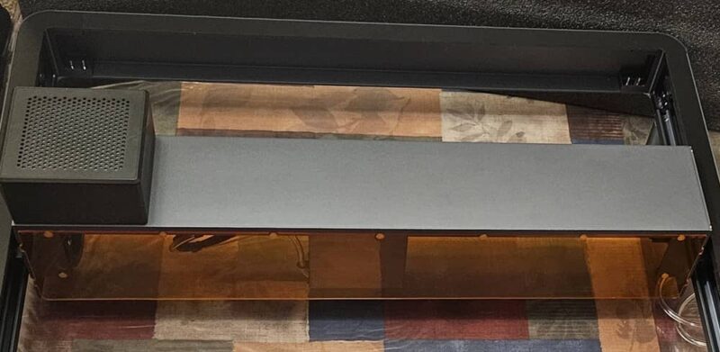 UV protective plate on laser engraver.