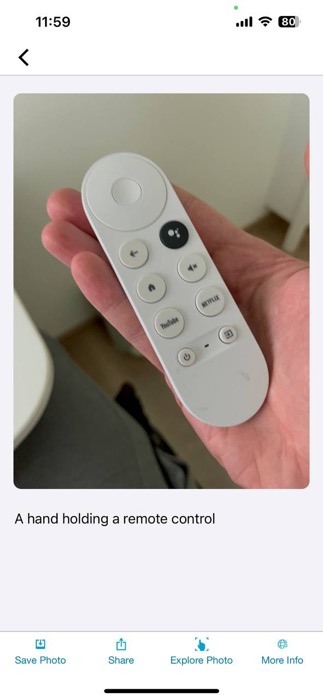Remote Control Recognized By Seeing Ai App