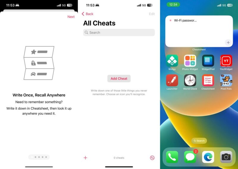 Screenshots Of Cheatsheets