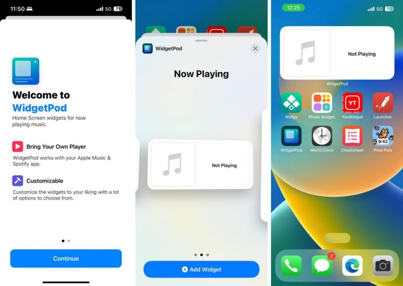 Screenshots Of Widgetpod