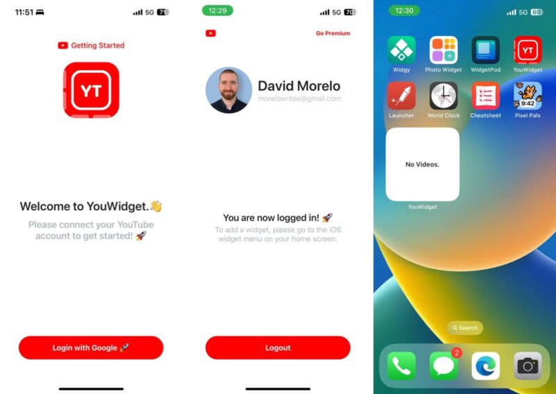Screenshots Of Youwidget